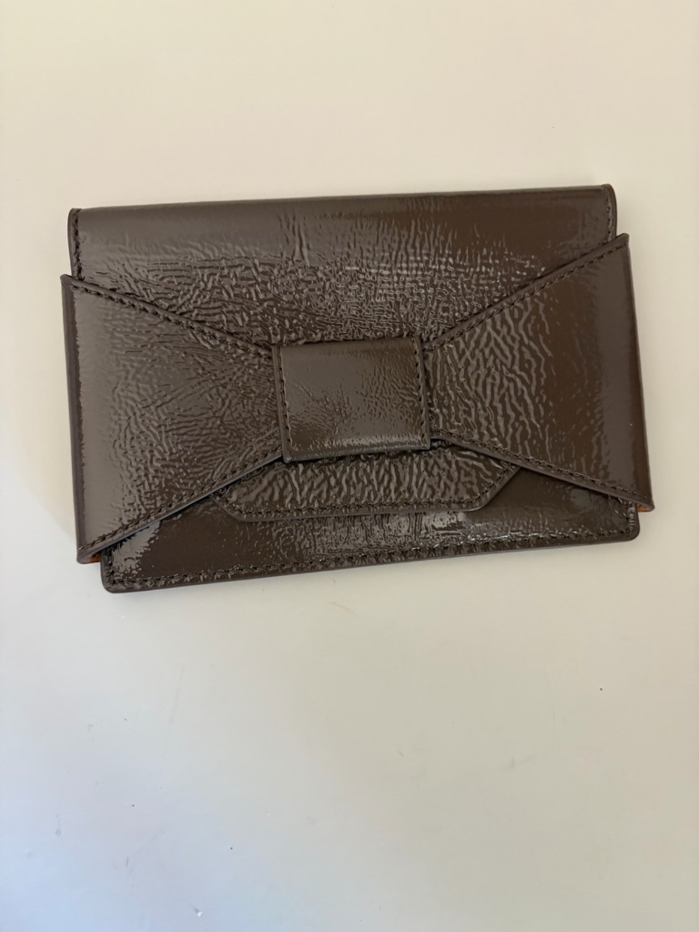 Banana Republic Brown Patent Bow Wallet New